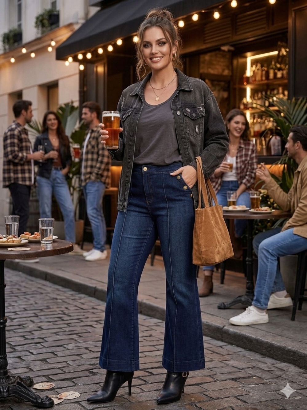 Talbots Dark Blue High-Rise Flare Jeans